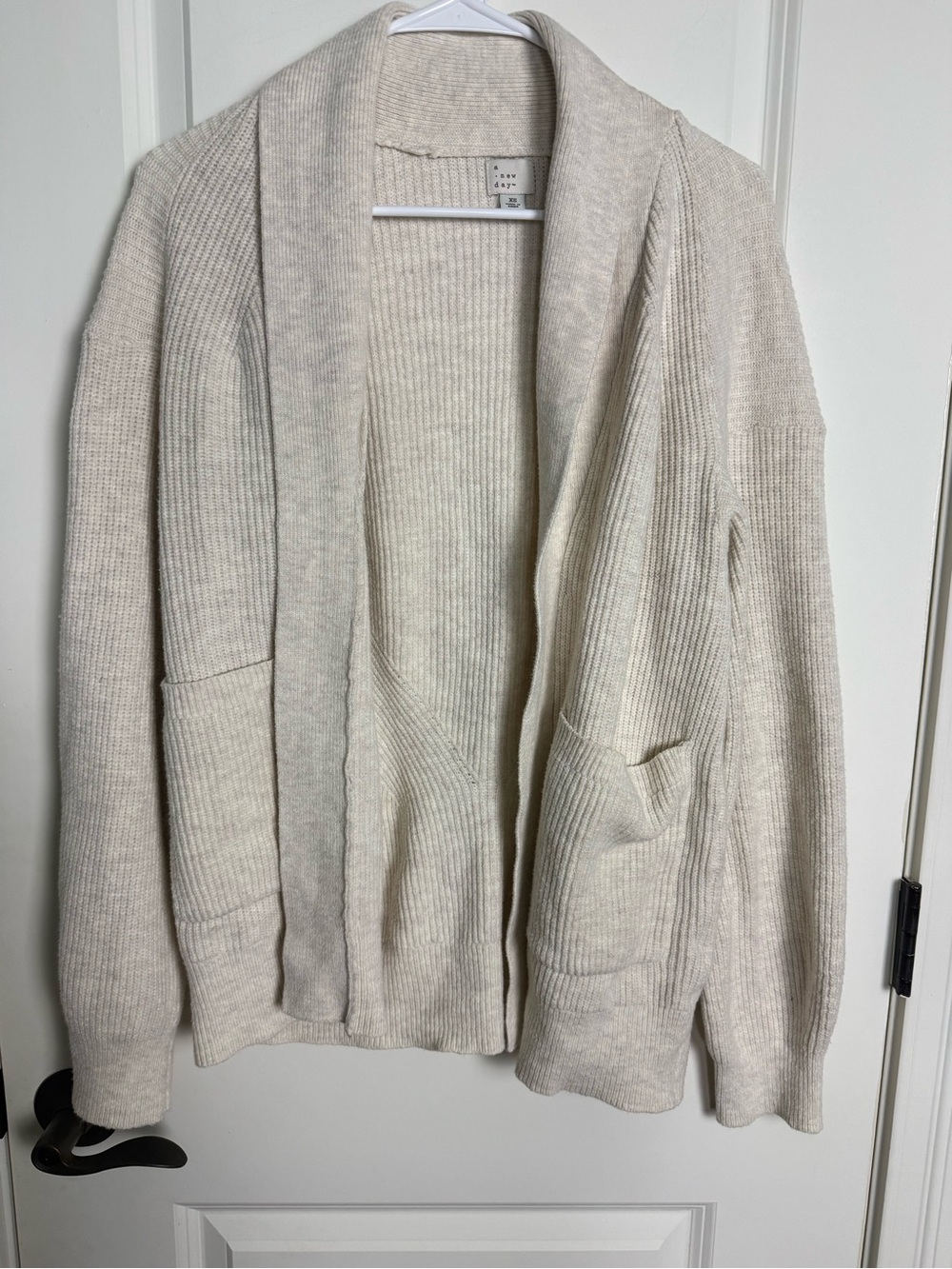 a new day Cream Open-Front Shawl Collar Cardigan